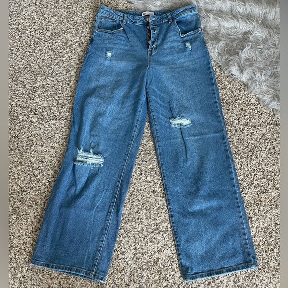 SO Wide Leg Multi Button Jeans - Picture 1 of 10